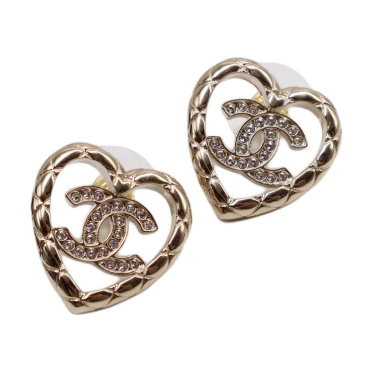 CHANEL Stud Earrings Unisex Gold ABG044B20950U1744
