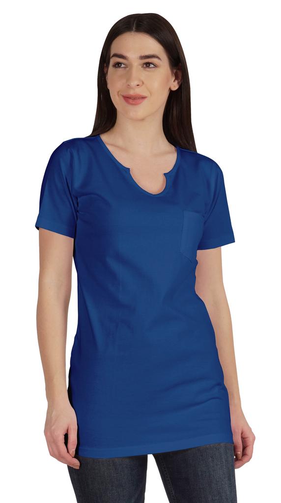 Inkmeso Long Length Notch Neck Top For Women Basic Cotton Tee Shirt w  Pocket Patch Legging