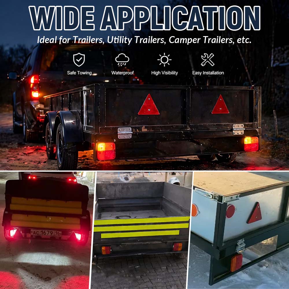 12V Magnetic LED Trailer Light Kit Universal Rear Towing Trailer Tail Light Waterproof EU 7-Pin Trailer Brake Turn Signal Lamps