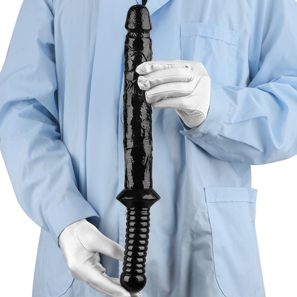 Dildo cu mâner PVC negru Masturbator Butt Plug Jucărie sexuală cu pumni Big Dick Curea pe penis Lesbiană BDSM