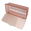 Organizzatore Portaoggetti Cosmetici Visibile Trasparente Portatile Coperchio Antipolvere Materiale PC Portaoggetti per Trucco B