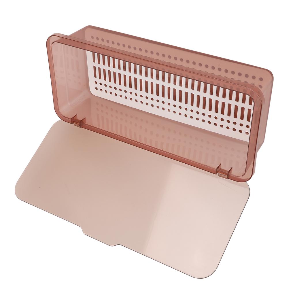 Organizzatore Portaoggetti Cosmetici Visibile Trasparente Portatile Coperchio Antipolvere Materiale PC Portaoggetti per Trucco B