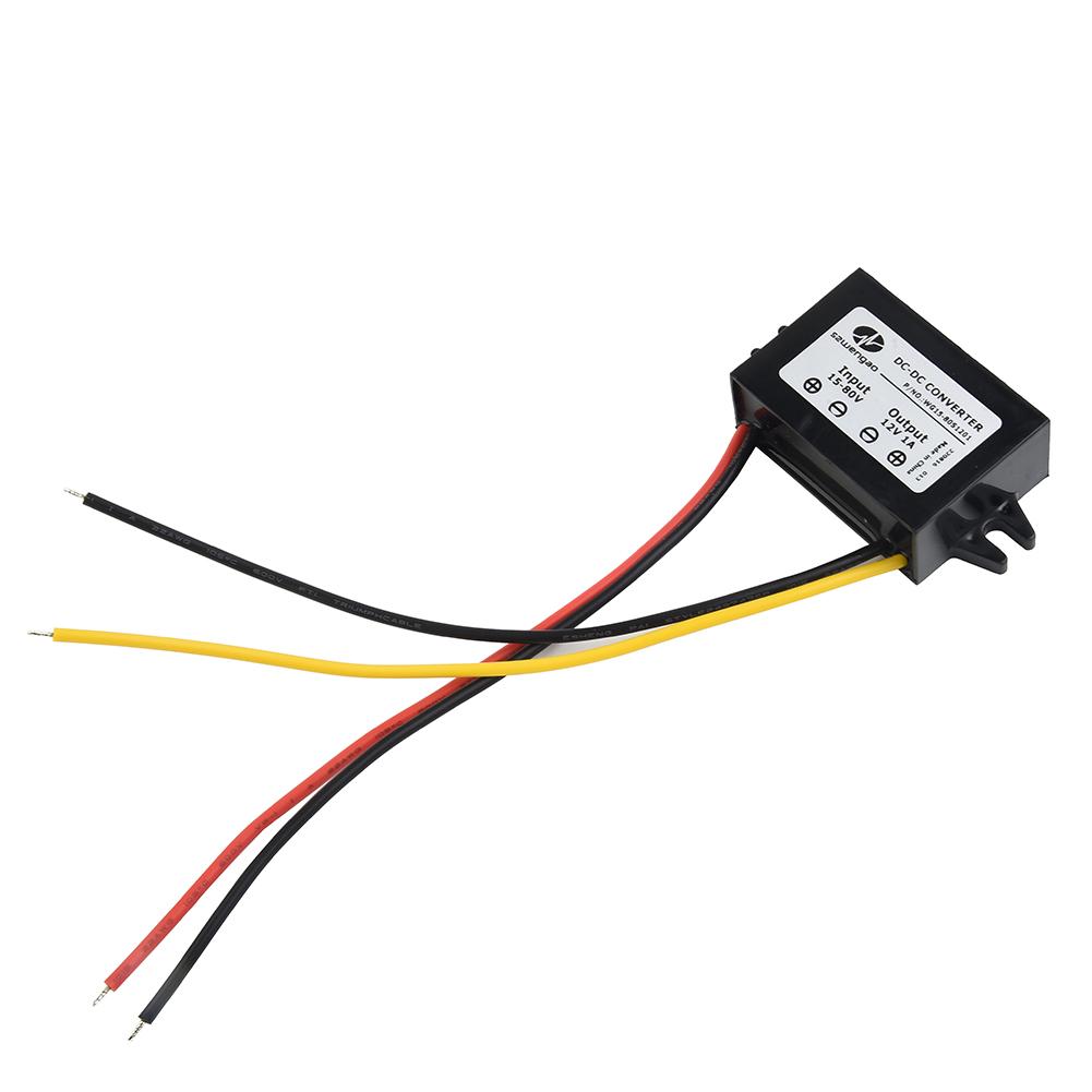 Wide Voltage Input, CE/RoHS Certified, 15V80V 18V 24V 36V 48V 60V to 12V 1A 12W DCDC Step Down Module Converter