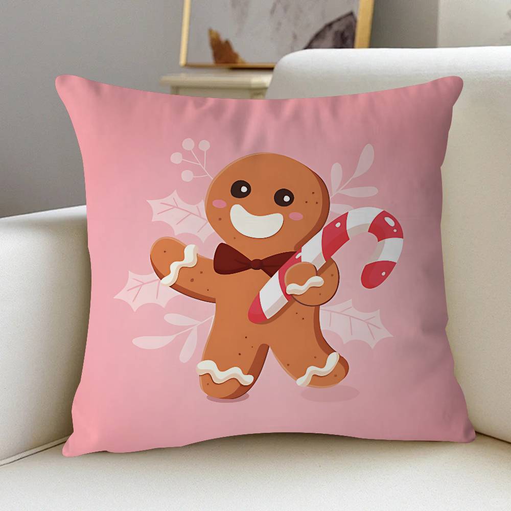 Christmas Gingerbread Man Cushion Cover 30x50 Polyester Sofa Cushions Decorative Throw Pillows Home Decoration Pillowcover
