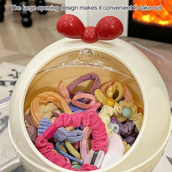 Desktop Storage Box Hair Accessories Storage Organizer with Transparent Lid Durable Construction Storage Holder Dustproof Box