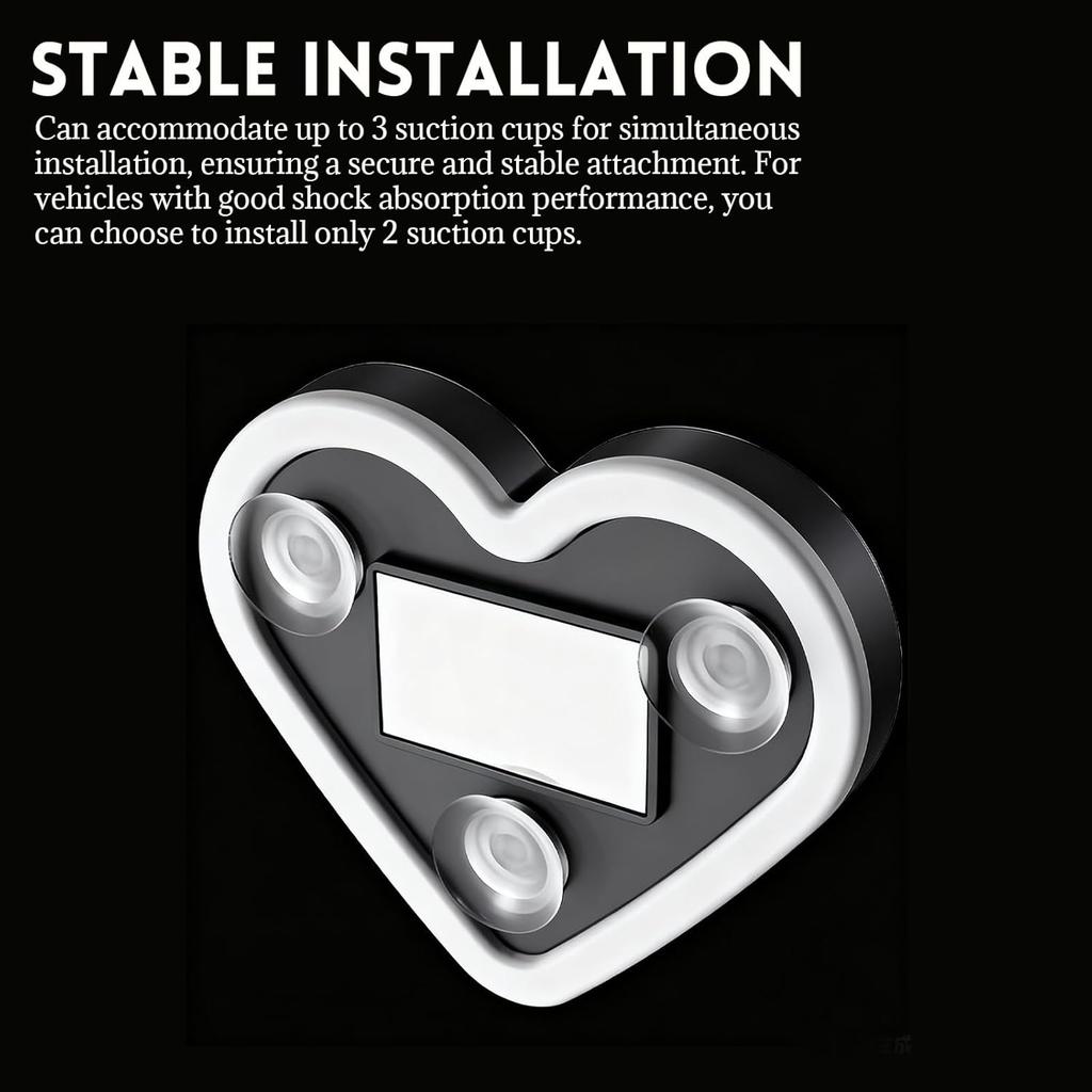 Romantic Heart-Shaped Car LED Ambient Light - Solar & Type-C Powered, 5 Lighting Modes, Universal Fit, for Women (Pink)
