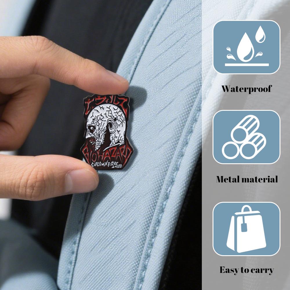 Gothic Skull Brooch: Skeleton Horror Badge Novelty Gift