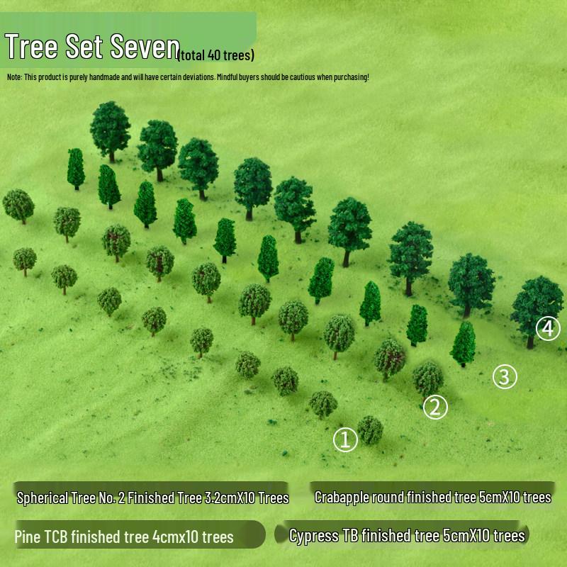Mini DIY Model Train Landscape Tree Set - Simulated Plastic Trees for Sand Table Crafting