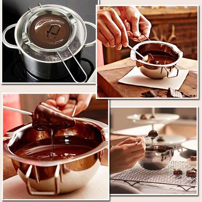 Handled Stainless Steel Chocolate Melting Pot for Butter Chocolate Melting Pot Pan Home Kitchen Candy Candle Making Melting Bowl