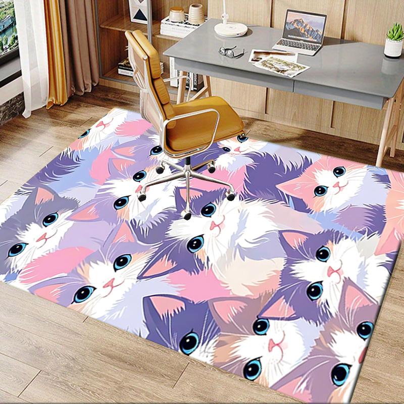 Chair Mat: Cute Cat Pattern Office Carpet Oversized Rug for Home Decor, Sofa Cover, Gift Idea for Any Room