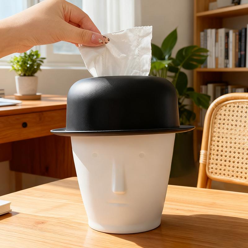 Mr. Hat Tissue Box Home Living Room Decoration Gentleman Tissue Box Kitchen and Bathroom Storage Supplies Ornament Gift