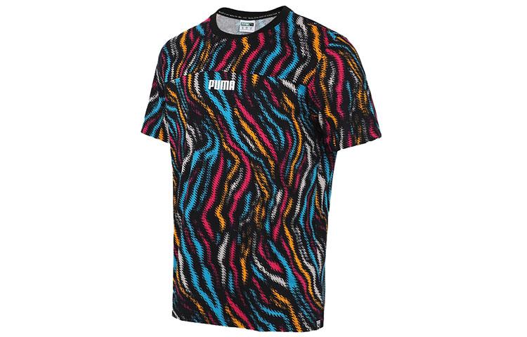 PUMA AOP T Shirts Men s Multicolor Crew Neck Moderate Straight Fit 579508-71 M