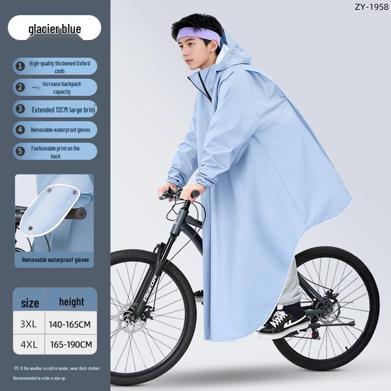 Elektrische Fiets Regenponcho voor het Hele Lichaam voor Mannen & Vrouwen - Extra Groot, Dik, Anti-Stortbui, Waterdicht voor Studenten