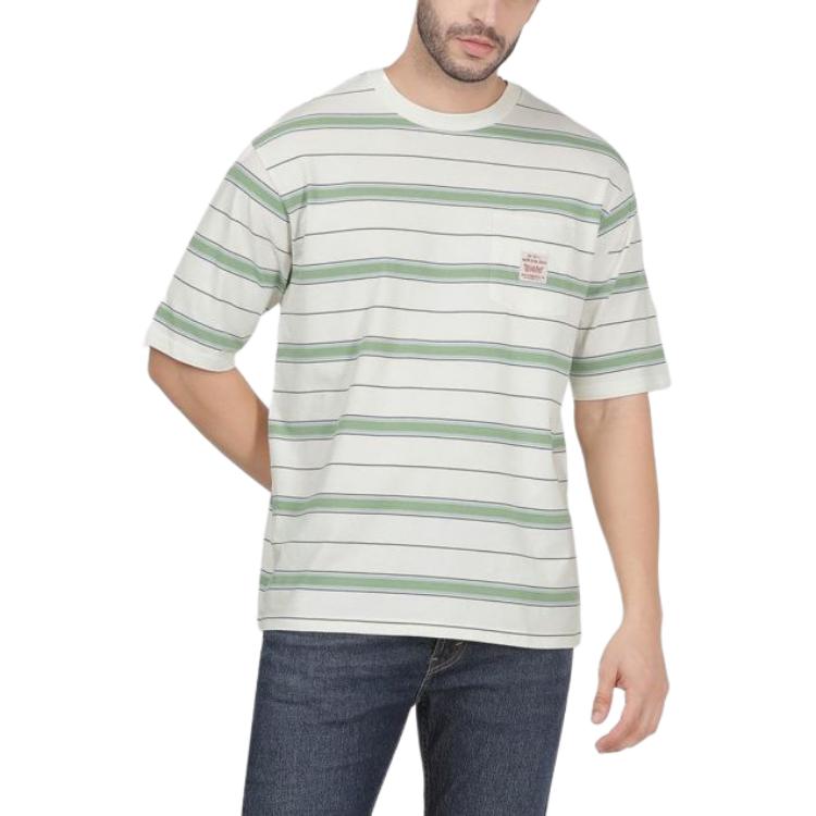 Levi's T Shirt Men's White Green Multicolor A5850-0008