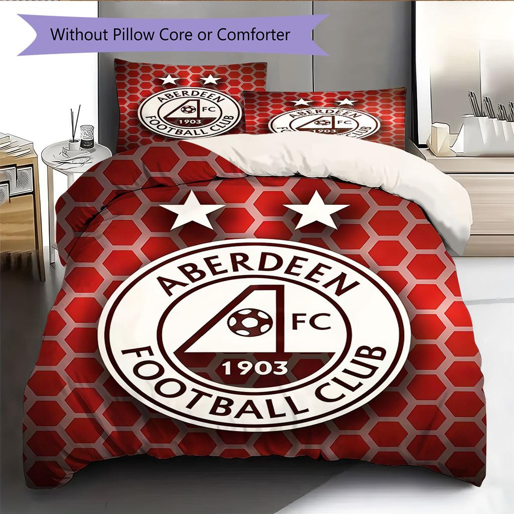 Aberdeen Logo Bedding Quilt Set Quilt Cover Pillowcase Home Decoration Birthday Gift (1 * Duvet Cover + 2 * Pillowcase, Without Core)