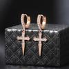 ZHOUYANG Hip Hop Punk Crosses Men's Earrings Personality Exquisite Ear Accessories Trend 2024 Women's Jewelry Wholesale OHE023