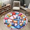Classic Round Moon Multicolor Carpet, Non-Slip Floor Mat for Living Room