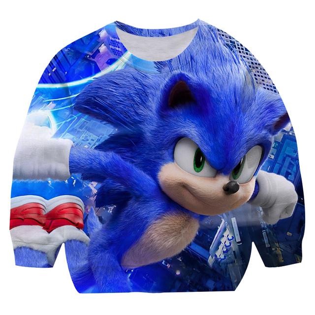 

2025 Осінь Зима Толстовки з круглим вирізом Sonic Дитячий Одяг світшот з довгим рукавом Неонатальна толстовка для хлопчиків дівчаток повсякденний топ 5-6 Years