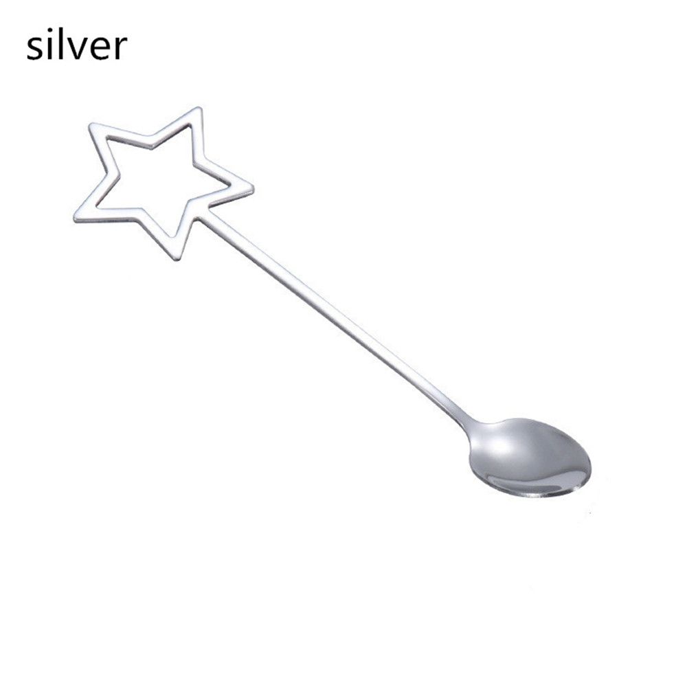 Creative Stirring Teaspoon Dessert Scoop Star Stainless Steel Milk Tea Stirrer Coffee Spoon