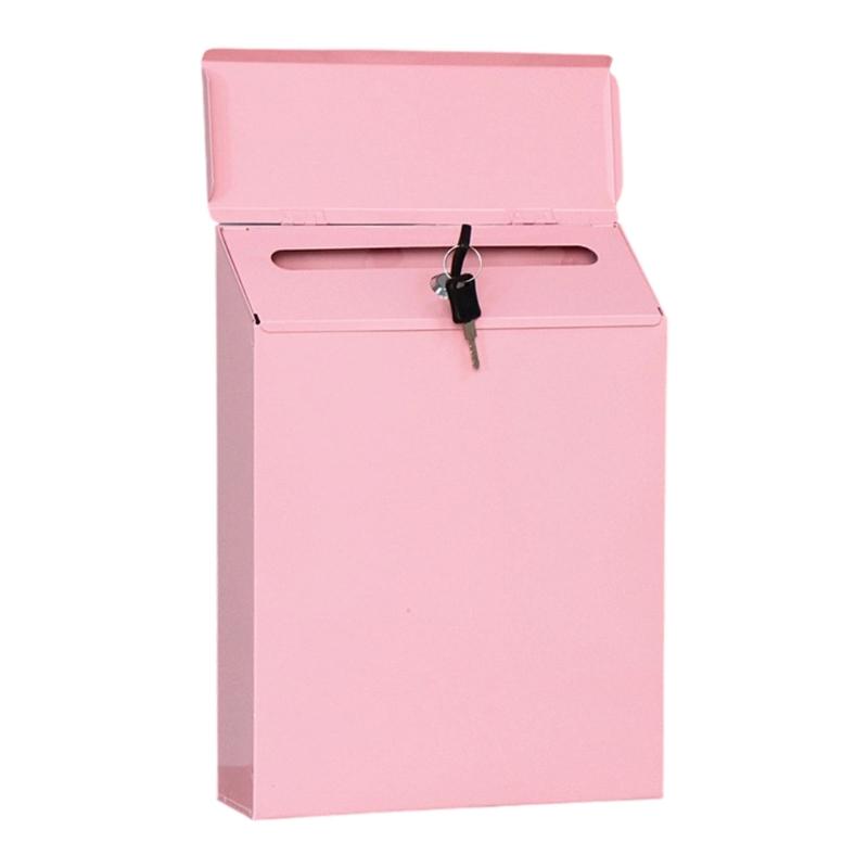 

Погодоустойчивый Винтажный Железный Почтовый Ящик Погодоустойчивый Настенный Запирающийся Почтовый Ящик Для Садового Забора Патио Парадной Двери Конфиденциальность розовый