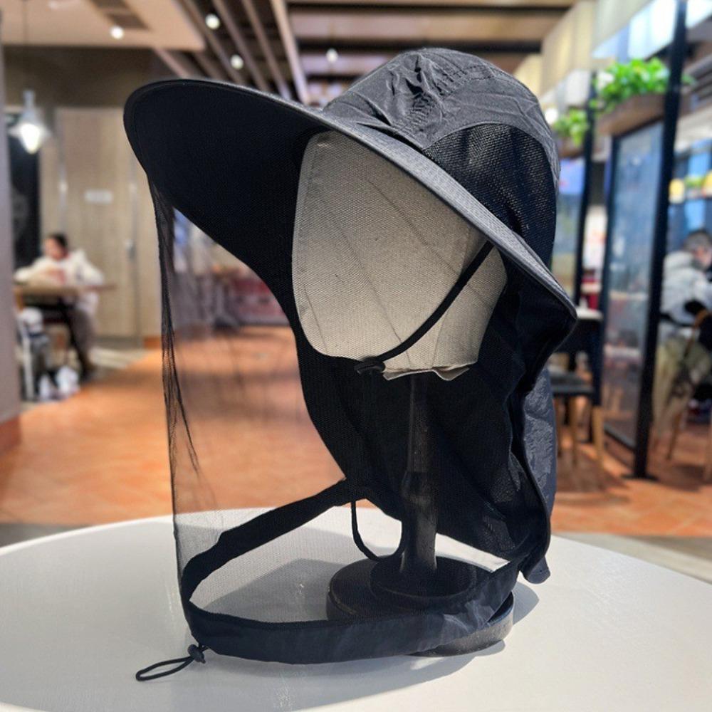 UPF50+ Bee Mosquito Hat Foldable Sun Protection Hat Breathable Net Cover Hat  Unisex