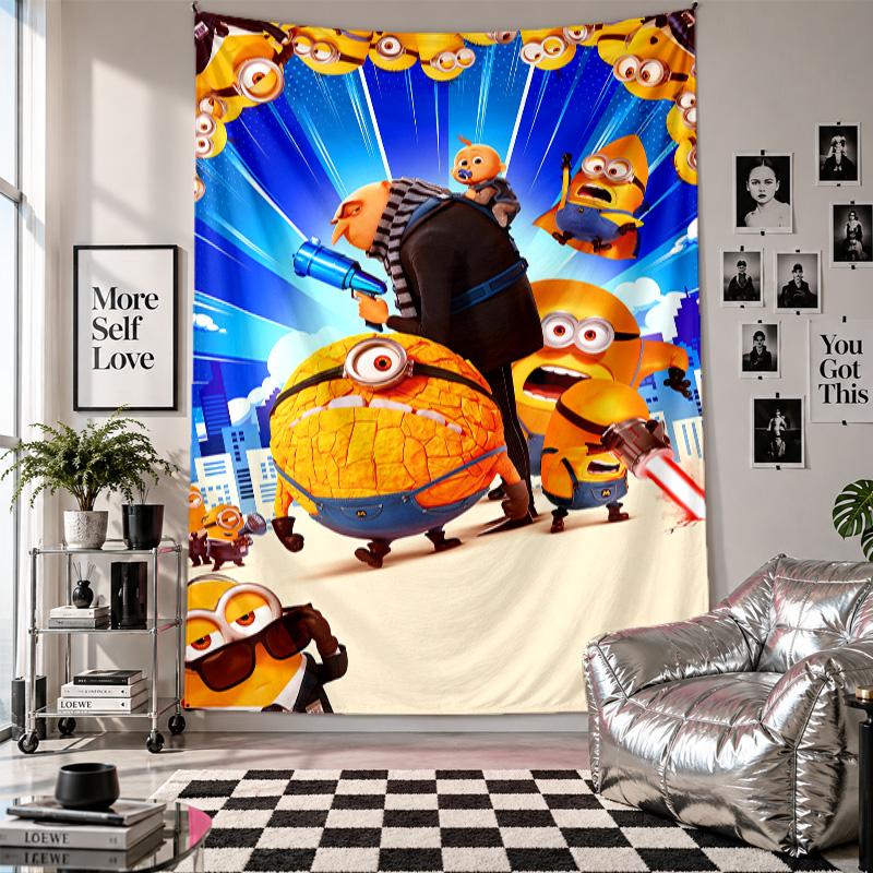 Wall TapestryMinions Despicable Me Art Hanging Cloth Decorative Background Cover for Room Decoration