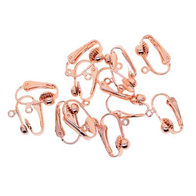 12 stuks Clipon oorbelconverter met open lus DIY-bevindingen Roségoud