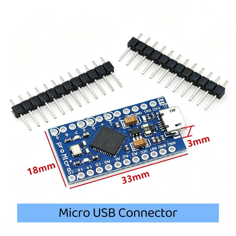 1 Set Ersatzzubehör Pro Micro Atmega32U4 5V 16MHz Für Pro Mini Mit 2-reihigem Pin-Header Für Leonardo Mini USB-Schnittstelle