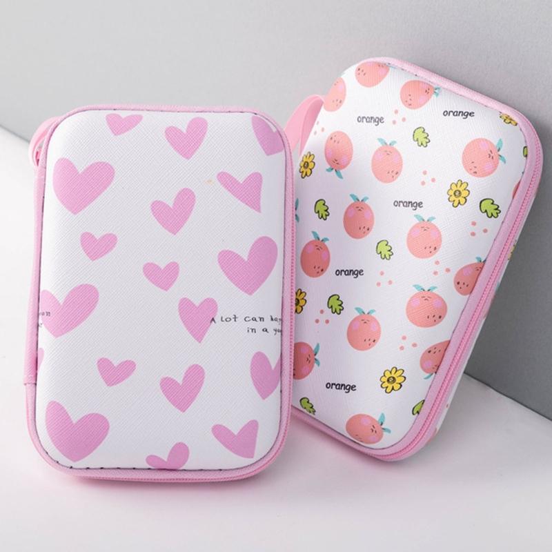Bright Cartoon Pattern EVA Organizers Bag With Grid Compartments Smooth Zippers Portable For Office Travel