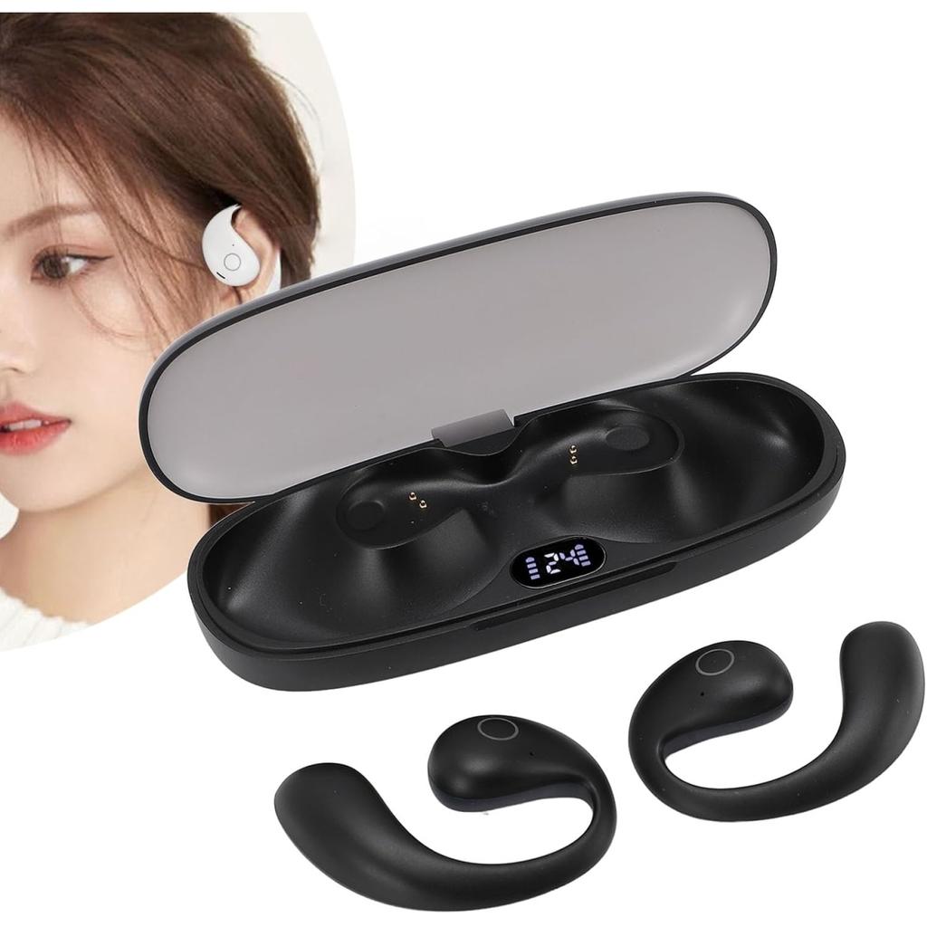 Kabellose Ohrhörer Bluetooth 5.4 Kopfhörer mit Ohrbügeln 42 Stunden Spielzeit Kabelloses Ladeetui Digitalanzeige Sport-Ohrstöpsel für Training Laufen