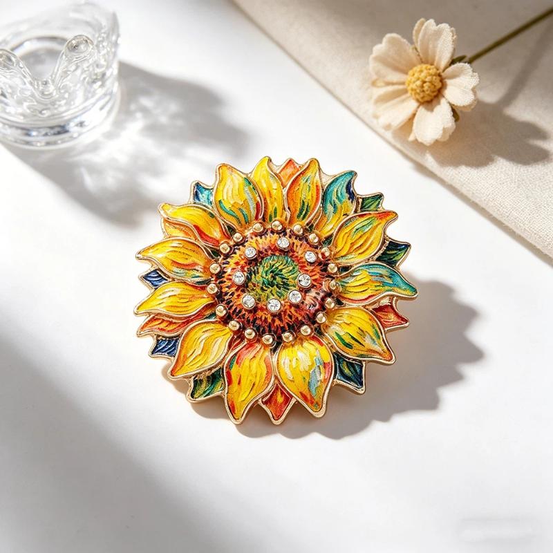 Van Gogh Art Collection Brooch 1Pcs Starry Night Design Enamel Pin Unique Lapel Badge for Art Exhibition Wear