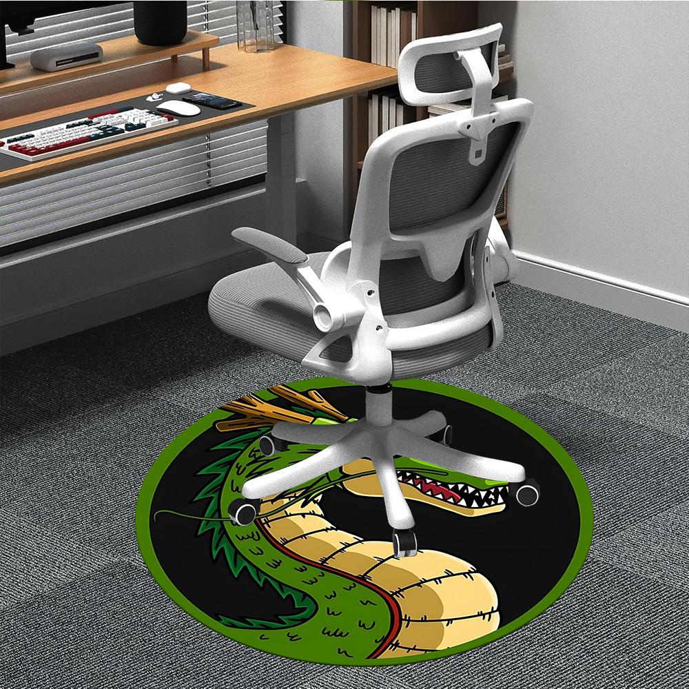1pc Dragon, Fantasy Art Chair Carpet for Office, Round Non-Slip Durable Large Size Office Carpet, Suitable for Office, Beautiful Decoration
