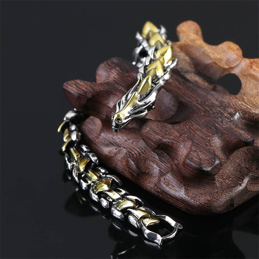 Exaggerated Retro Dragon Teenager Jewelry Chain Bracelet Men's Accessories Gold Dragon Bracelet