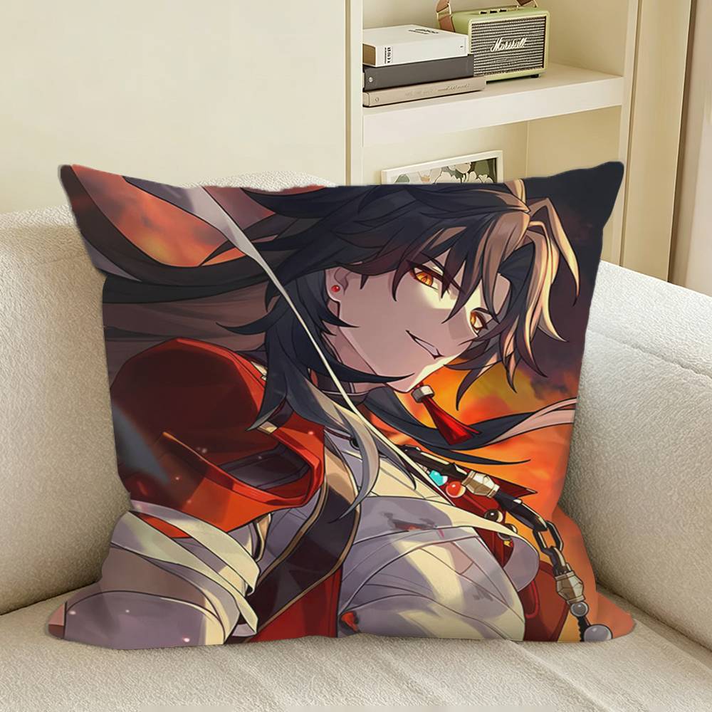 Game HSR Mortenax BBlade Square Sofa Pillow Cover Solid Color Living Room Home Decor Cushion Case