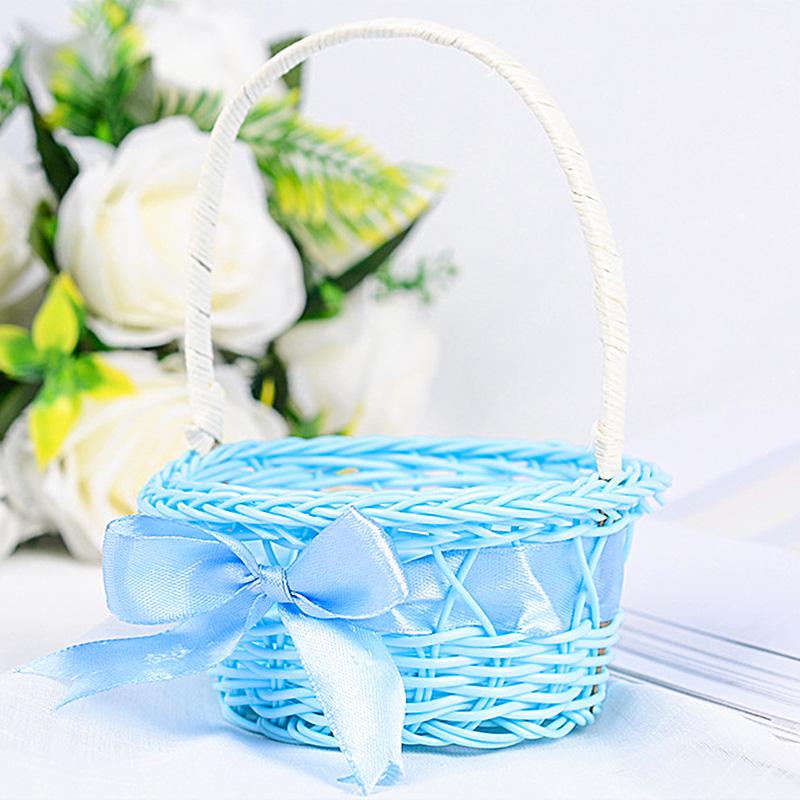 

2 шт. / Лот Имитация ротанга Ткацкие изделия Настольные украшения Корзина для пикника Маленькая плетеная корзина