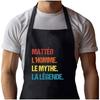 Tablier de cuisine - Mattéo Mythe Légende Vintage - Noir - Coton résistant - Imprimé Bretonne