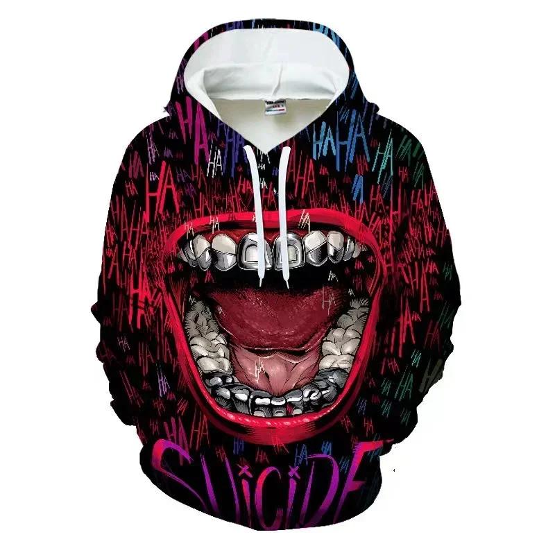 Autumn Men's Hoodie Clown Graphic Loose Fashion Pullover Clothing Casual Clothes Women Tops Sweatshirts