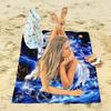 White Horse Starry Sky Print Beach Towel Polyester Soft Quick Dry Large Bath Towel Summer Swimming Pool Surfing Blanket