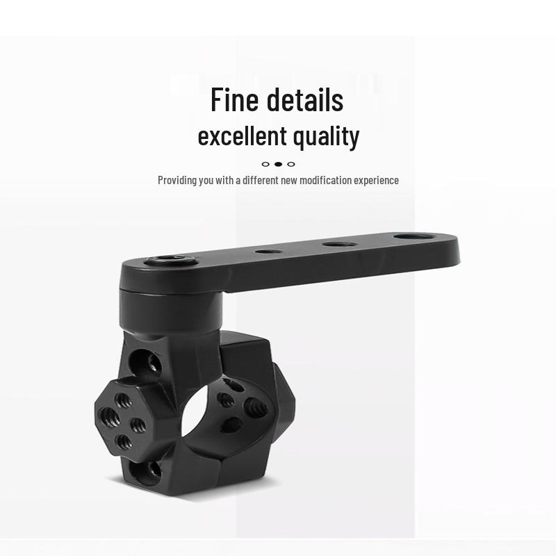 Universal Rotating Spotlight Mounting Bracket for Cars, Motorcycles, and Electric Vehicles with Shock Absorbing Tube Clamp.