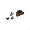 Wooden Bird Wall Art And Miniature Sofa Couch Single Chair Model DIY Accessory for Garden Study Room