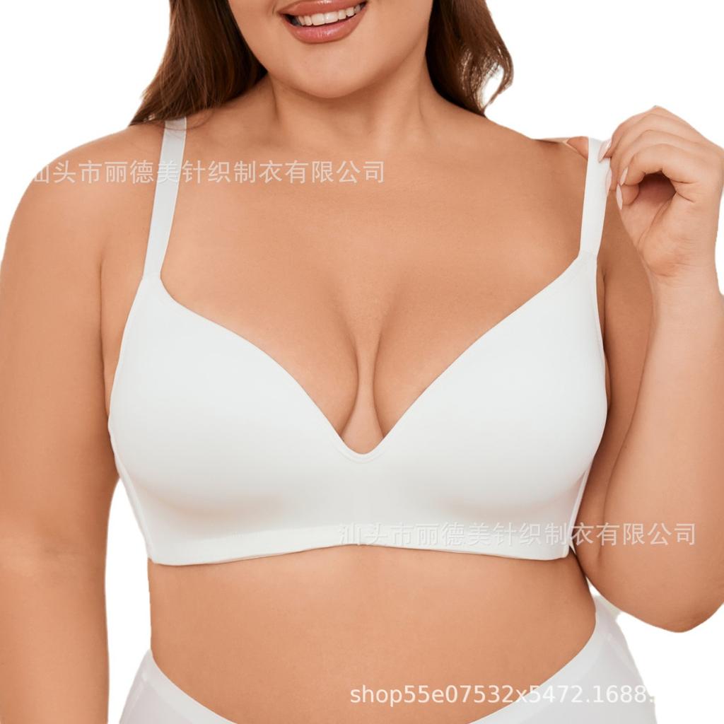 European and American smooth underwear, thin one-piece soft support bra, no steel ring bra, comfortable large size underwear