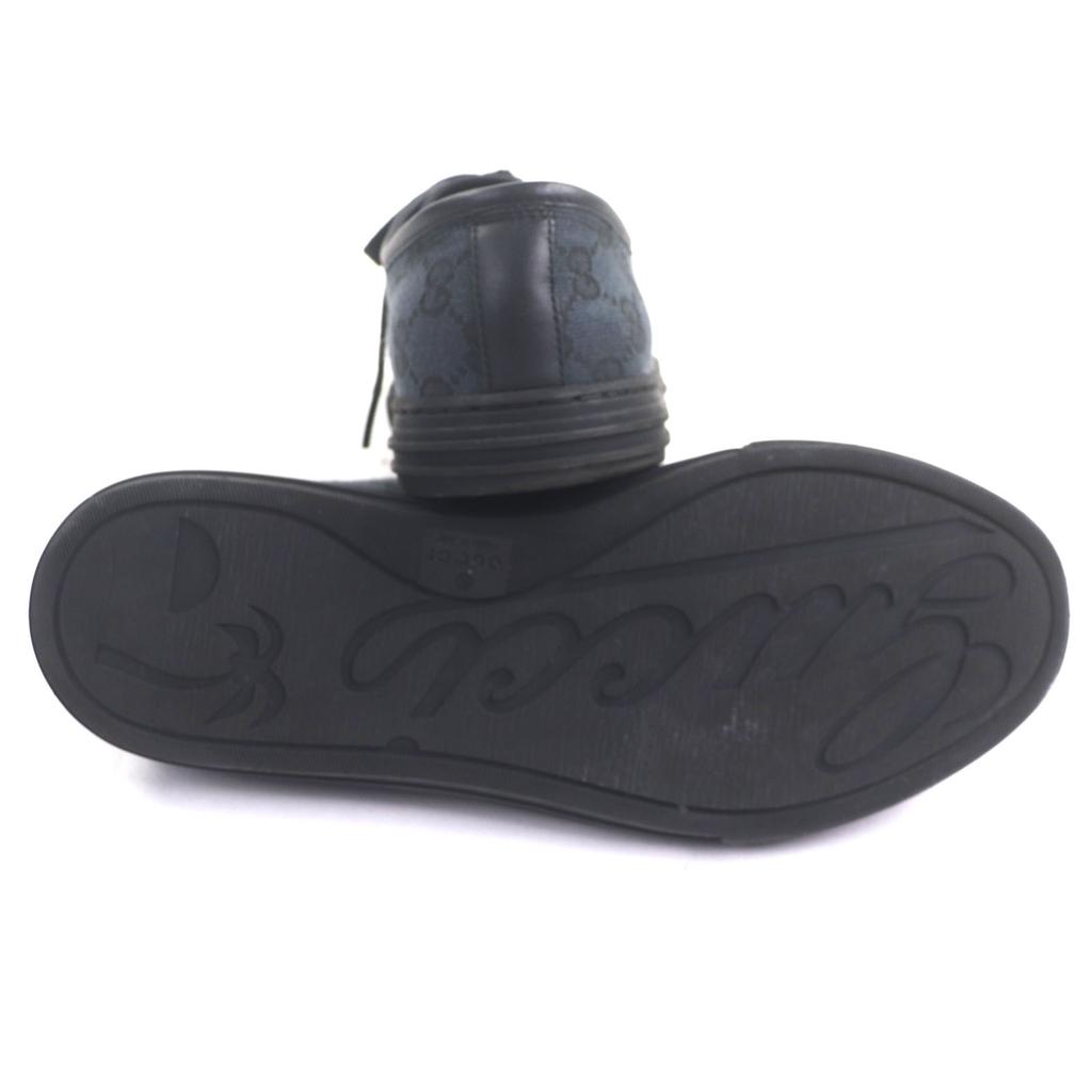 Excellent GUCCI Low cut sneakers black canvas mens 6.5 426189 Used