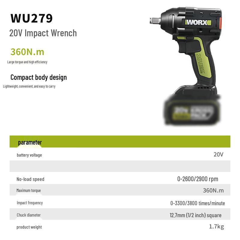 WORX 20V Brushless Cordless Impact Wrench