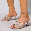 Fashion Plus Size New Women Sandals Summer Beautiful Crystal Mesh Sandals Comfortable Low Heels Pumps Casual Shoes Zapatos De Mujer