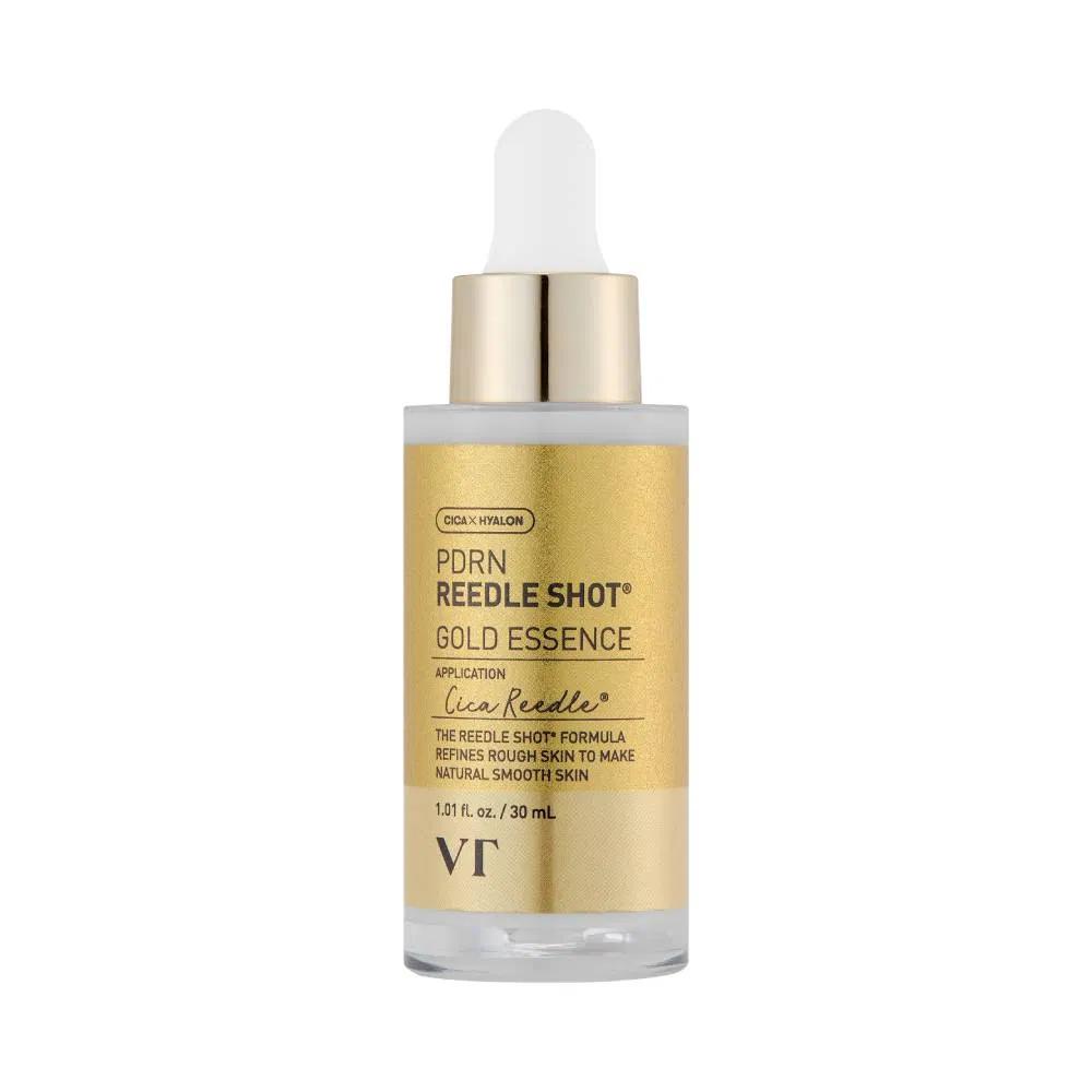 VT Cosmetics PDRN Reedle Shot Gold Essence 30ml Ginseng PDRN 24K Gold Niacinamide Collagen Peptide Firming Hydrating Face Essence