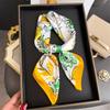 Women S Elegant Printed Simulated Silk Square Scarf For Summer Sun Protection