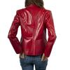 Blazer da Donna in Vera Pelle Rosso Moda Stiloso Fatto a Mano per Feste Formali