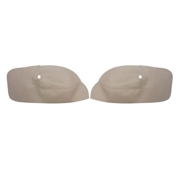 Beige Microfiber Leather Car Interior Door Armrest Panel Cover - 1 Set