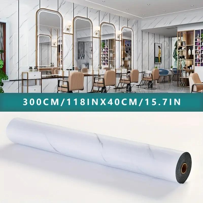 Roll of PVC Self-adhesive Wall Floor Covering Material, Marble and Wood Grain Vinyl Sheet with Aluminum Foil Backing, Dual Purpo