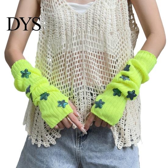 Lolita-Stil Armstulpen Sternenstrick-Stulpen, Fingerlose Handschuhe für Damen Mädchen, Gothic-gestreifte Häkel-Ärmel, Cosplay-Kostüm und Tägliche Kleidung